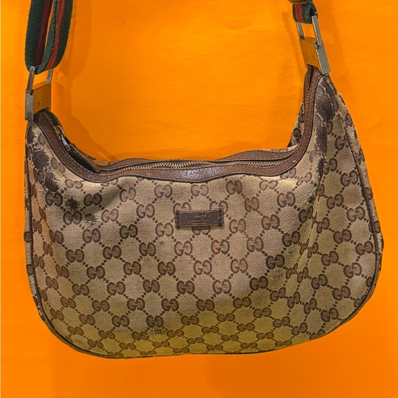 Gucci Vintage Sherry line Beige Monogram Shoulder Bag - Picture 2 of 16